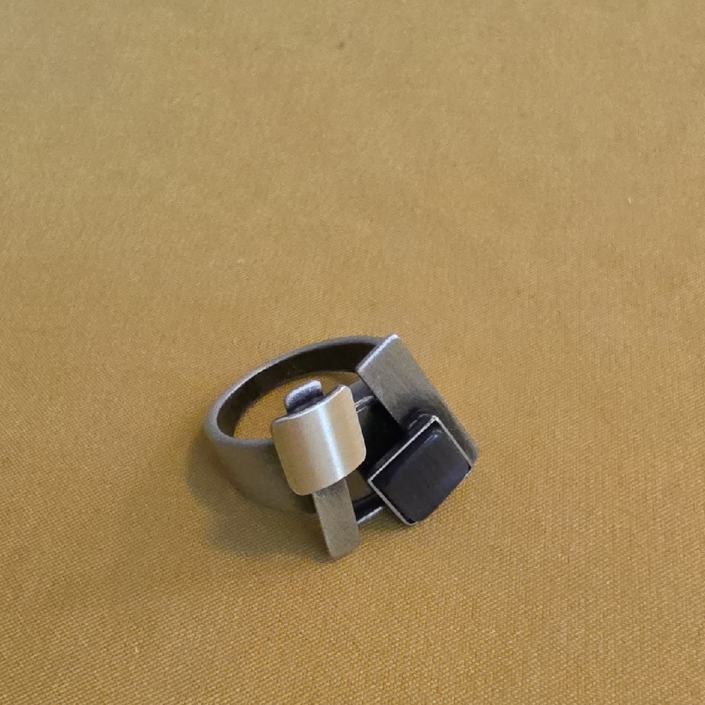 Modernist/Constructivist Ring - Christophe Poly Designed - AS: 7.5-7.75